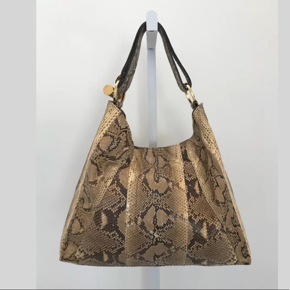 MICHAEL KORS PYTHON HOBO STYLE SHOULDER BAG GOLD HARDWARE NWOTS! - Picture 3 of 12